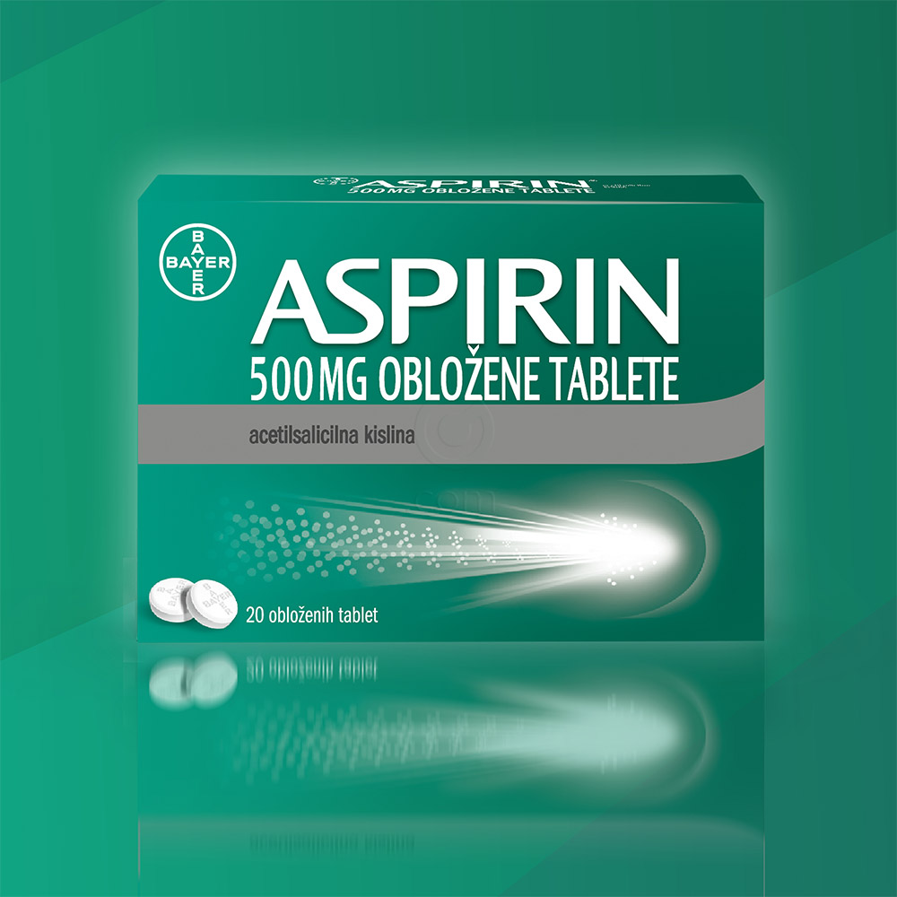 Aspirin 500 mg, obložene tablete (20 tablet)