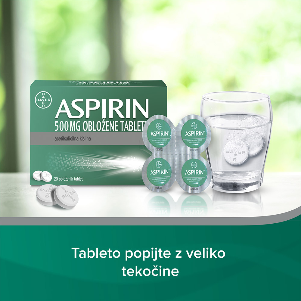 Aspirin 500 mg, obložene tablete (20 tablet)