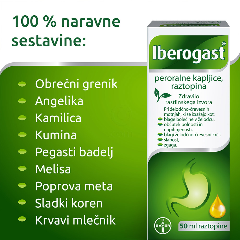 Iberogast peroralne kapljice, raztopina (50 ml)