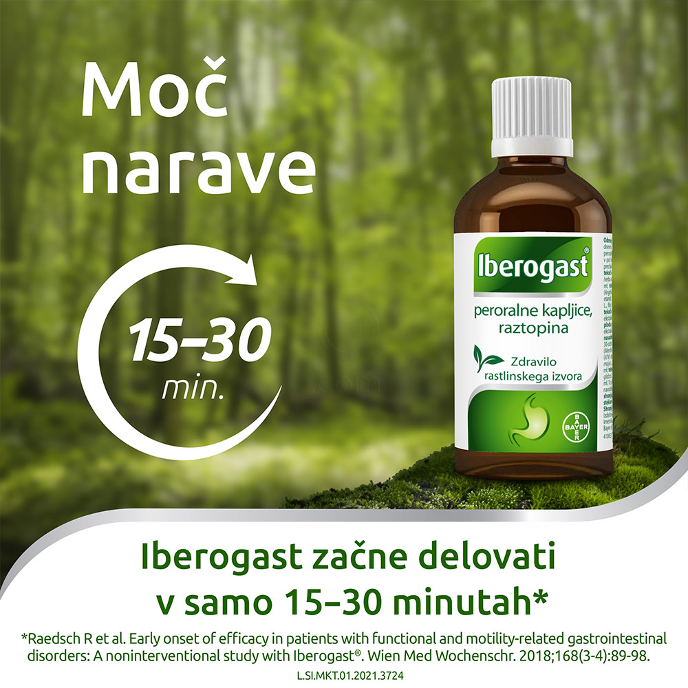 Iberogast peroralne kapljice, raztopina (50 ml)
