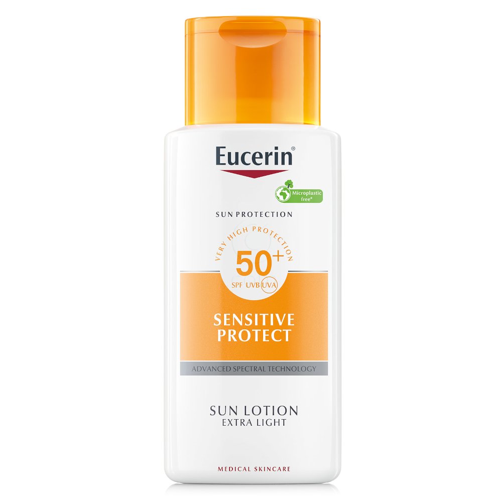 Eucerin Sun Sensitive Protect, ekstra lahek zaščitni losjon - ZF50+ (150 ml)