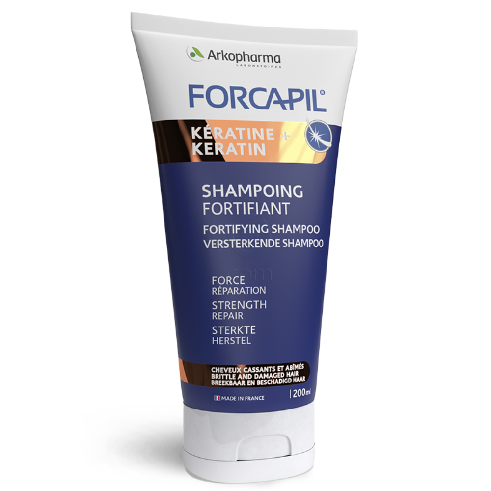Forcapil Keratine+Provitamine B5 Arkopharma, šampon za krepitev, revitalizacijo in zaščito las (200 ml)