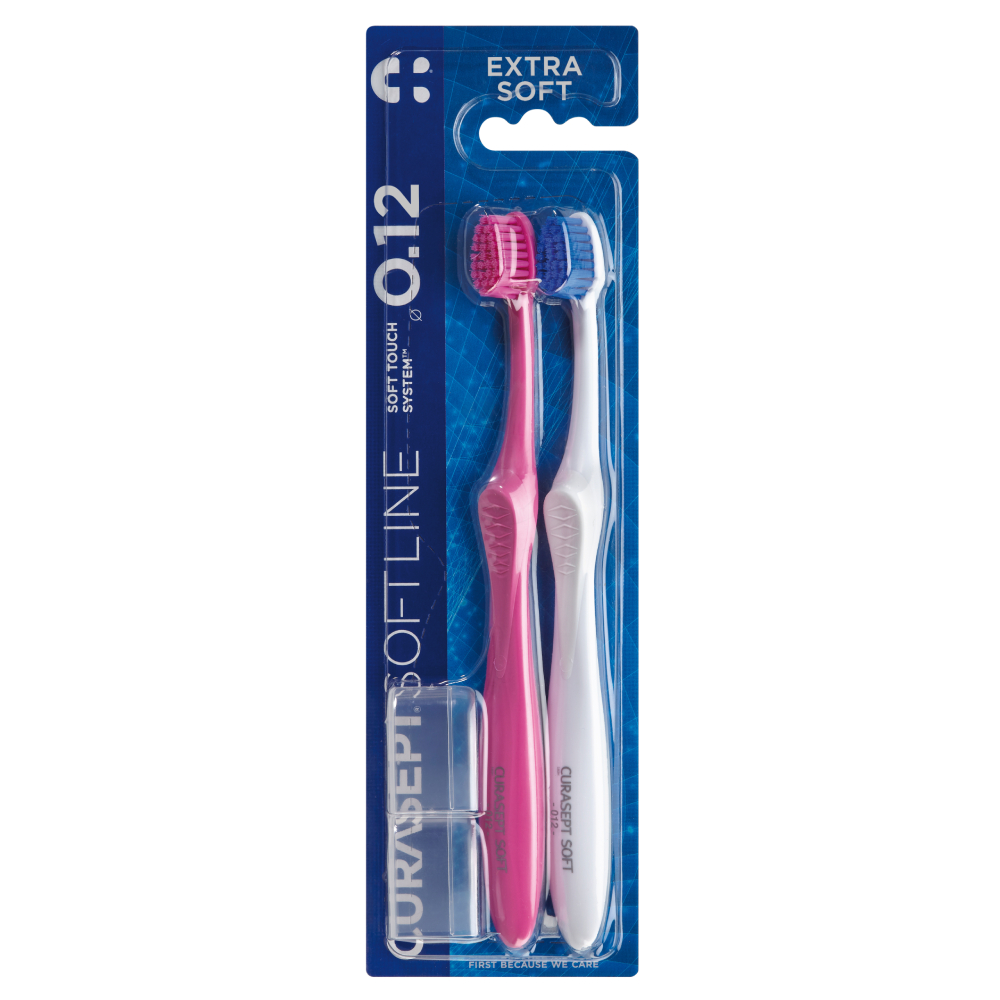 Curasept Softline Extra Soft 0.12, zobna ščetka - dvojno pakiranje (2 zobni ščetki)