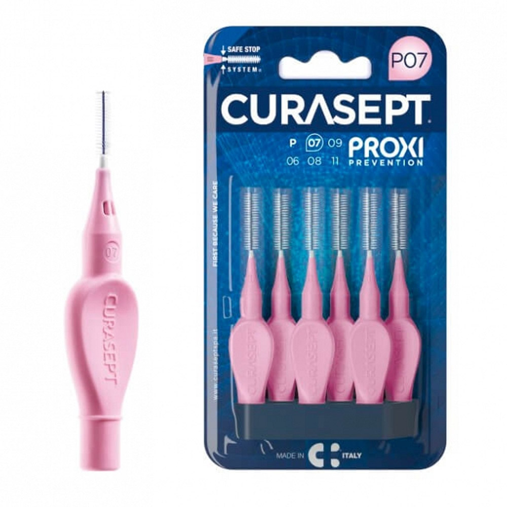 Curasept Proxi Prevention P07, medzobne ščetke - roza (6 ščetk)