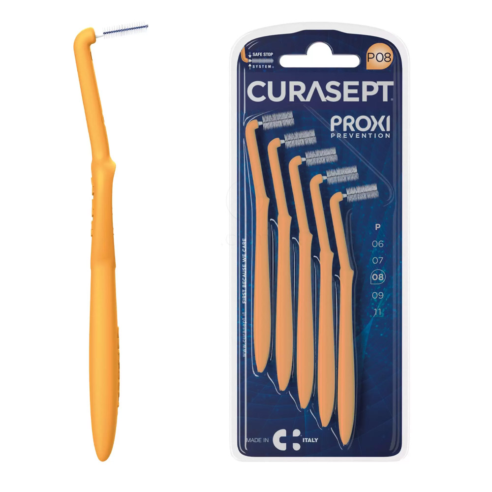 Curasept Proxi Prevention Angle P08, medzobne ščetke - oranžne (5 ščetk)