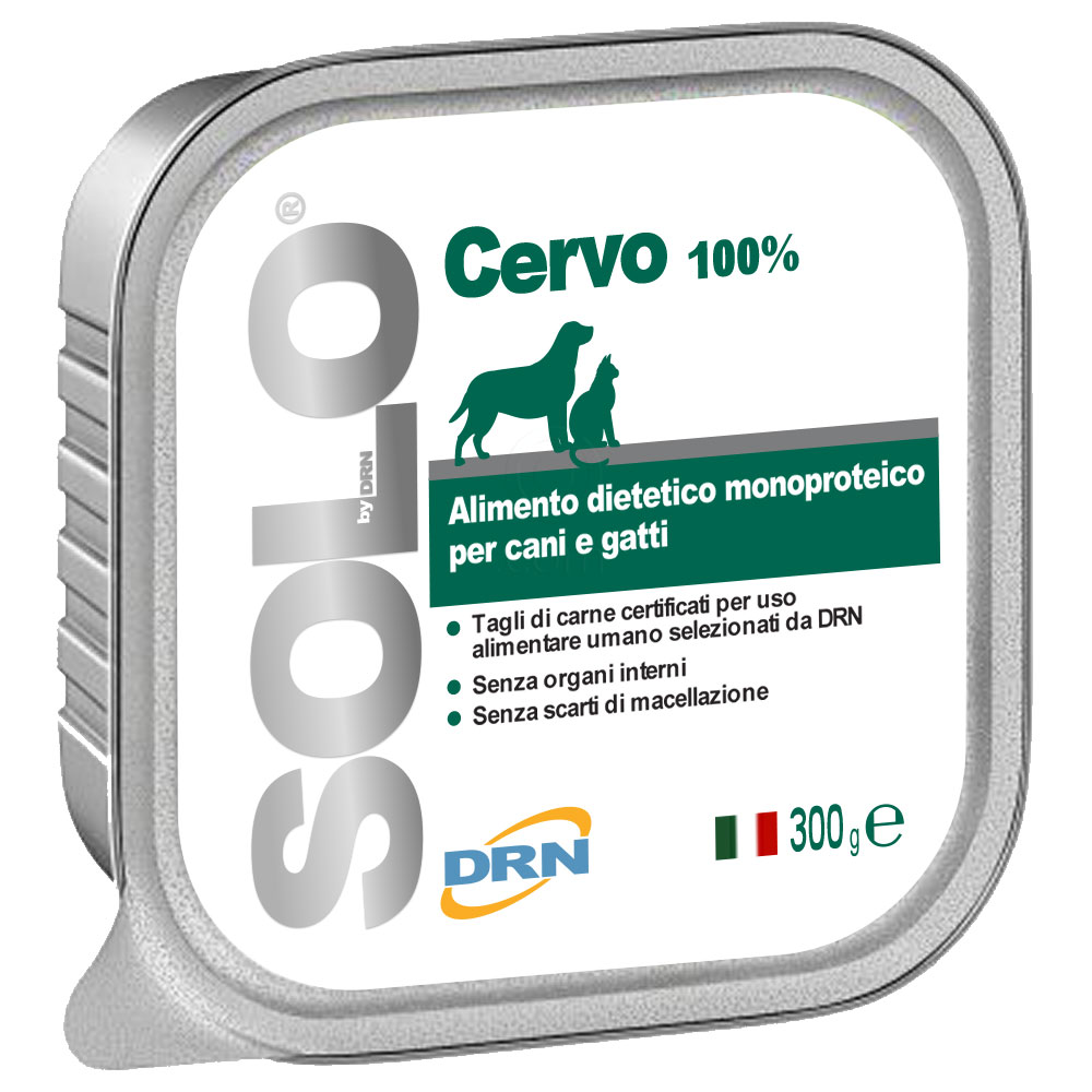 Solo Cervo, monoproteinska dieta za pse in mačke z jelenom (6 x 300 g)