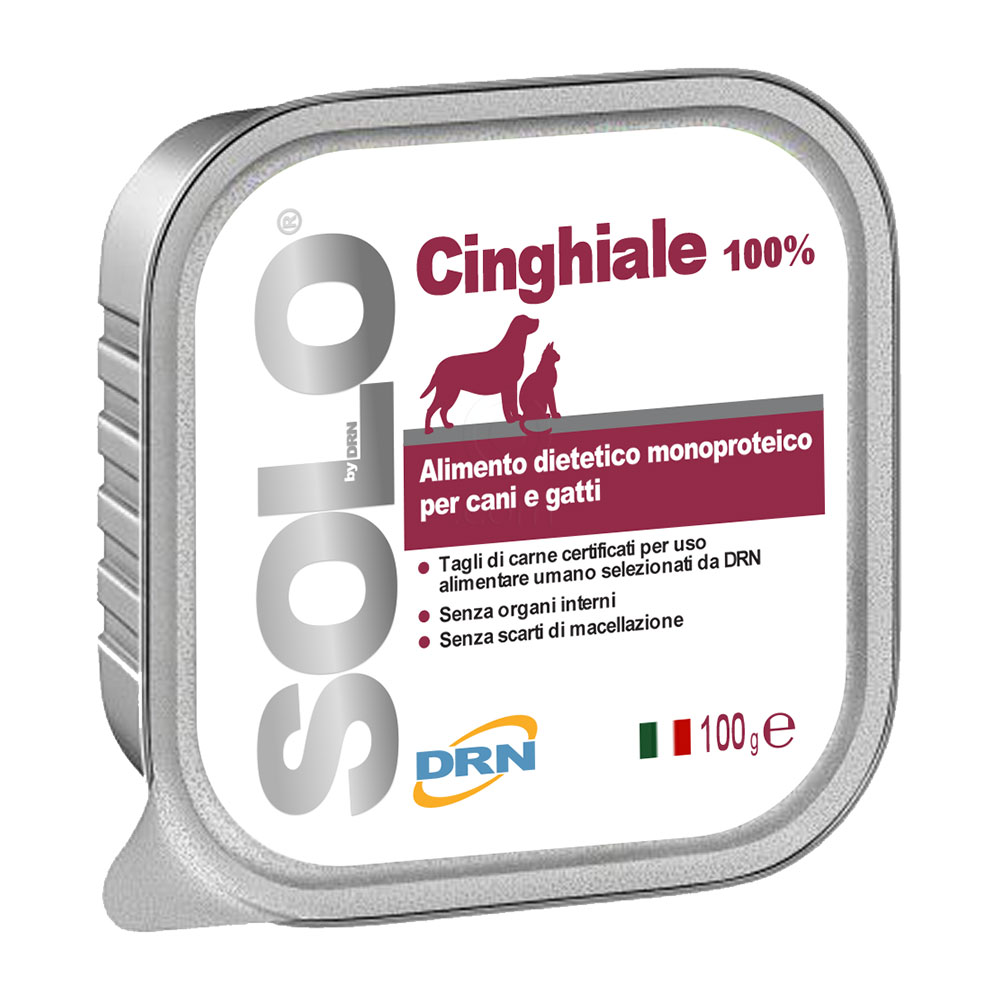 Solo Cinghiale, monoproteinska dieta za pse in mačke z divjim prašičem (100 g)