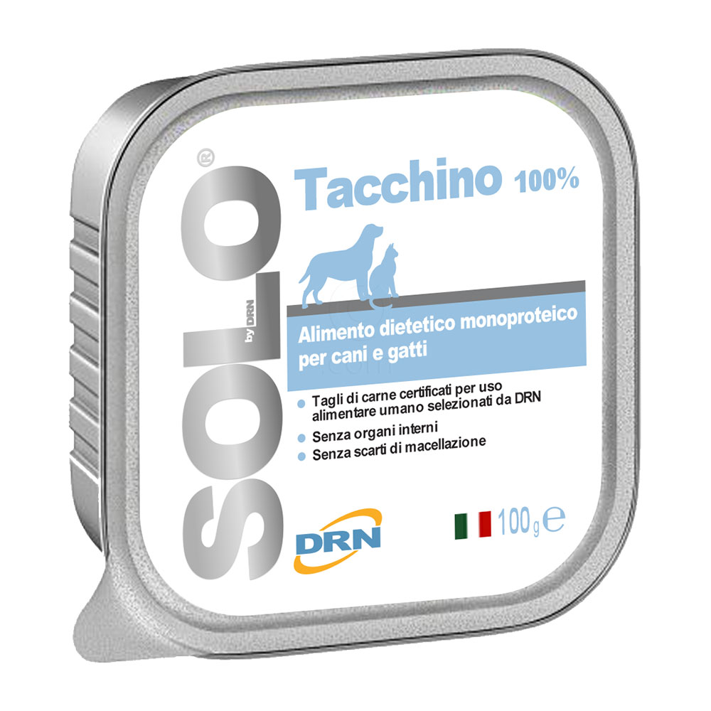 Solo Tacchino, monoproteinska dieta za pse in mačke - Puran (6 x 100 g)