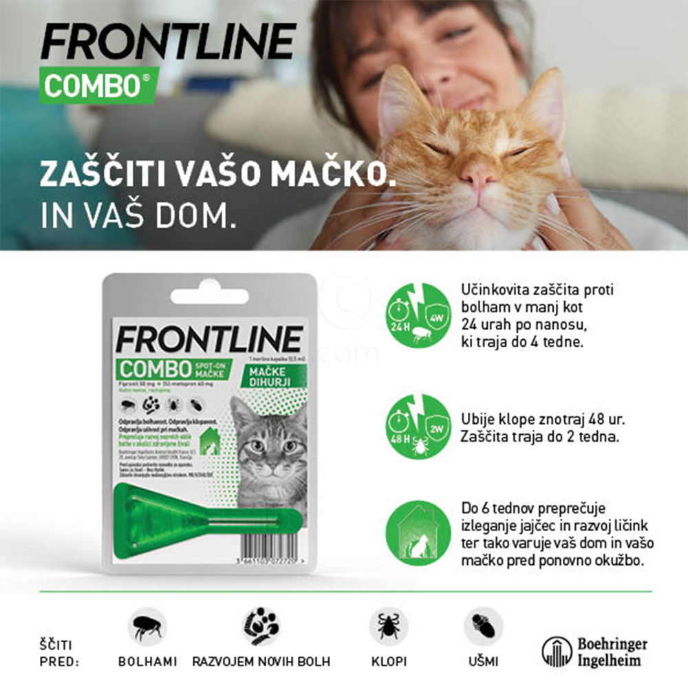 Frontline Combo Cat, kožni nanos za mačke - 1 pipeta (0,5 ml)