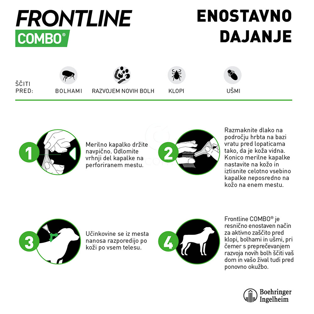 Frontline Combo Dog, kožni nanos za male pse (2-10 kg) - 1 pipeta (0,67 ml)
