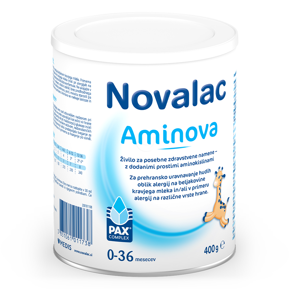 Novalac Aminova, mlečni nadomestek (0-36 mesecev) - 400 g