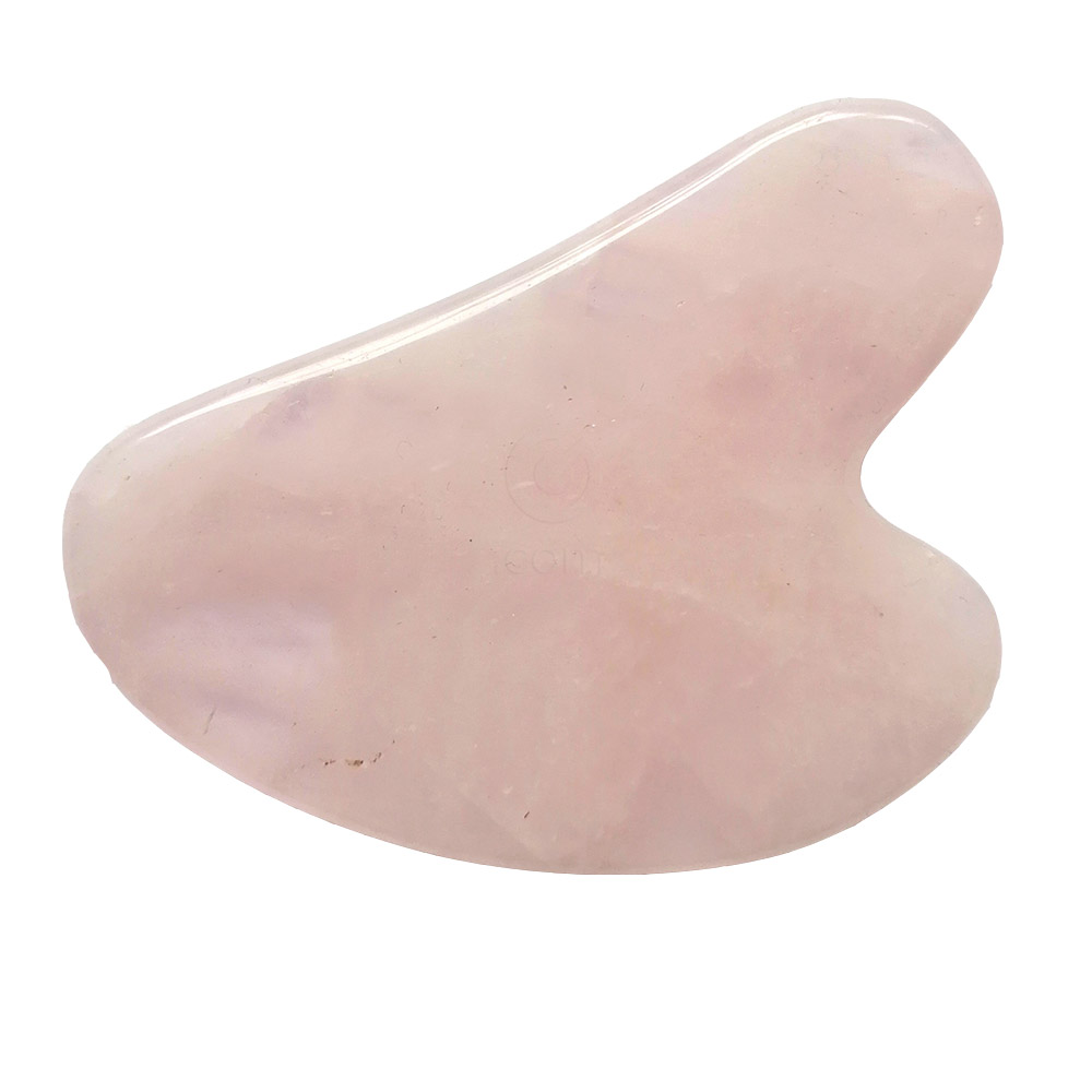 Gua Sha (rose quartz), kamen iz žada za masažo obraza (1 kos)
