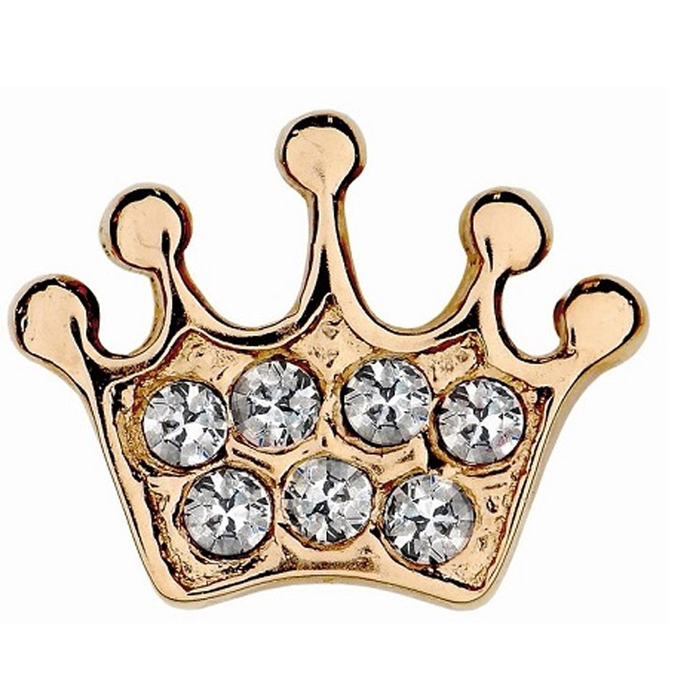 Biojoux Kids, uhani iz kirurškega jekla - rožnata Swarovski baby krona - BJT707 (2 uhana)