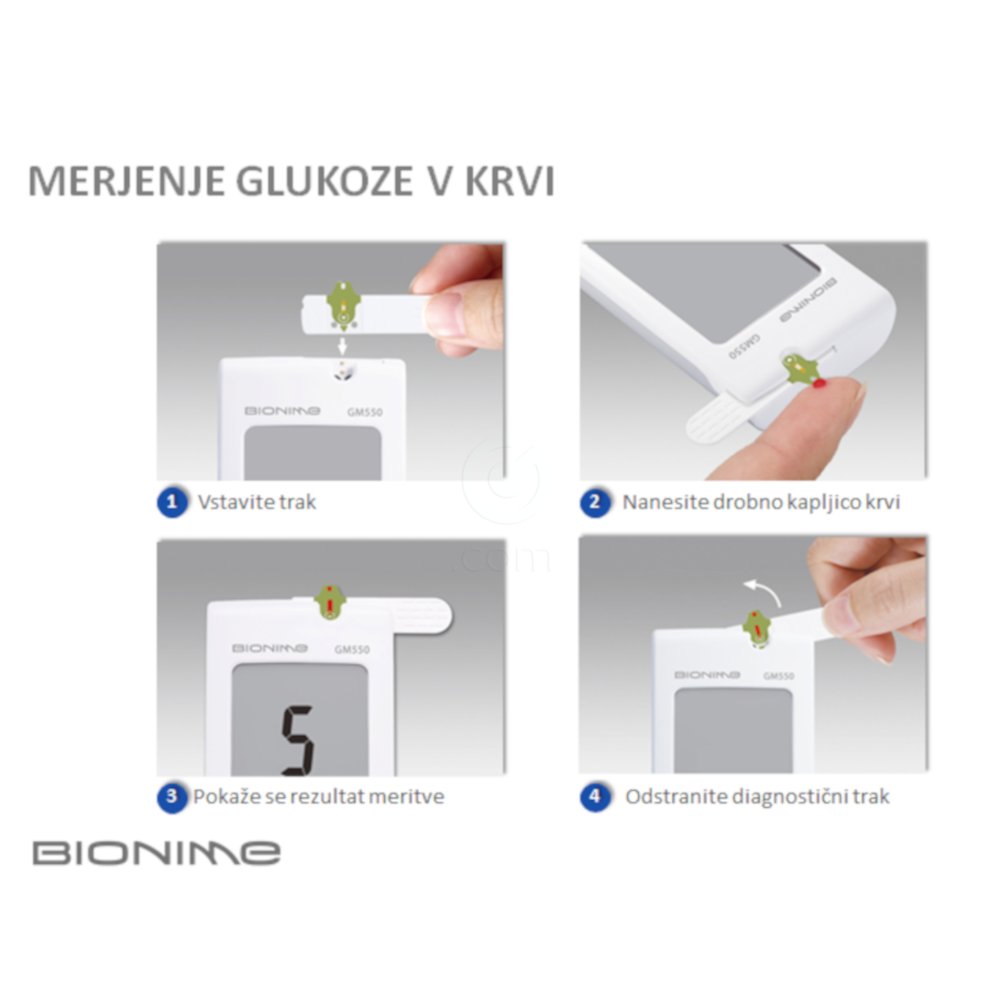 Bionime Rightest GM550, sistem za merjenje glukoze v krvi (1 komplet) 