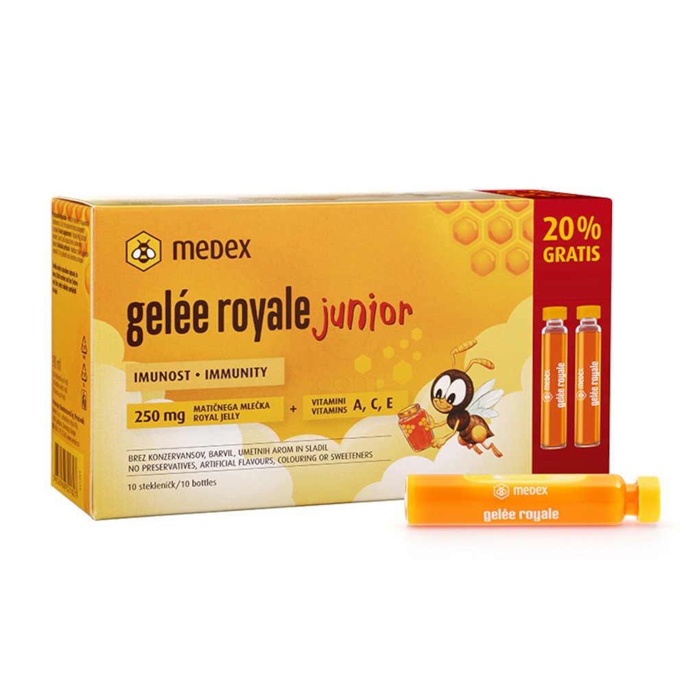 Medex Gelee Royale Junior, matični mleček za otroke - paket (10 x 9 ml)