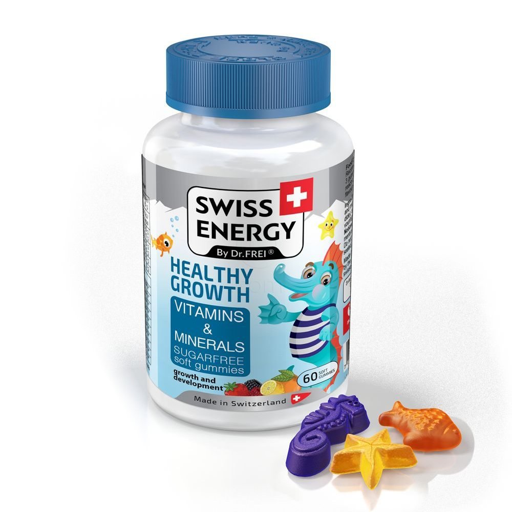 Swiss Energy Konjiček brzorepek Healthy Growth, žele bonboni za otroke (60 želejev)