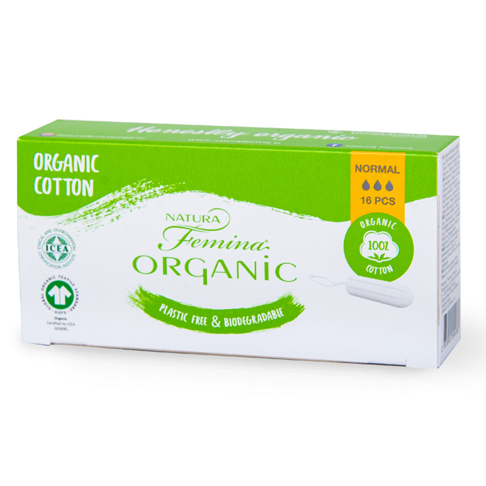 Natura Femina Organic Normal, higienski v celoti biorazgradljivi tampon (16 tamponov)