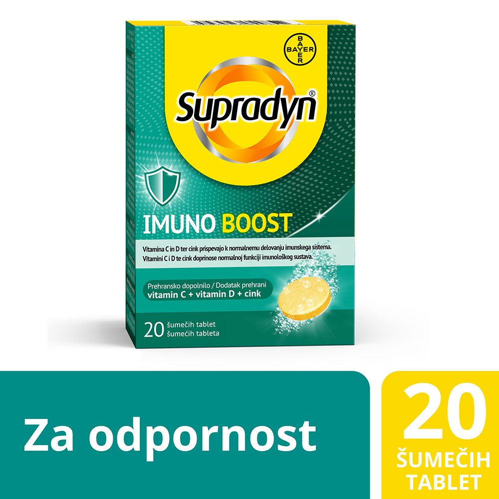 Supradyn Imuno Boost Vitamin C + Vitamin D + Cink, šumeče tablete (20 tablet)