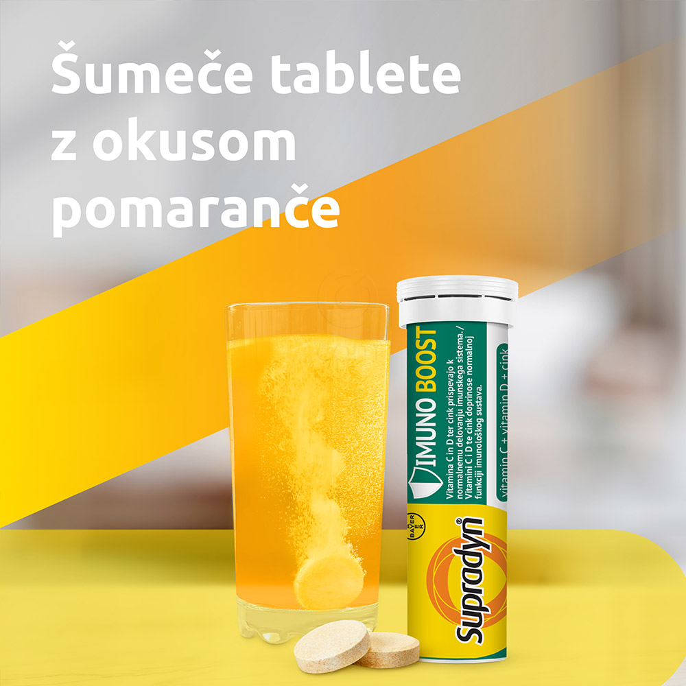 Supradyn Imuno Boost Vitamin C + Vitamin D + Cink, šumeče tablete (20 tablet)