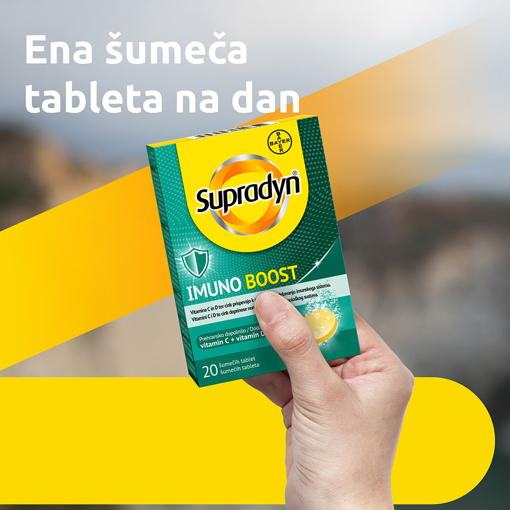 Supradyn Imuno Boost Vitamin C + Vitamin D + Cink, šumeče tablete (20 tablet)