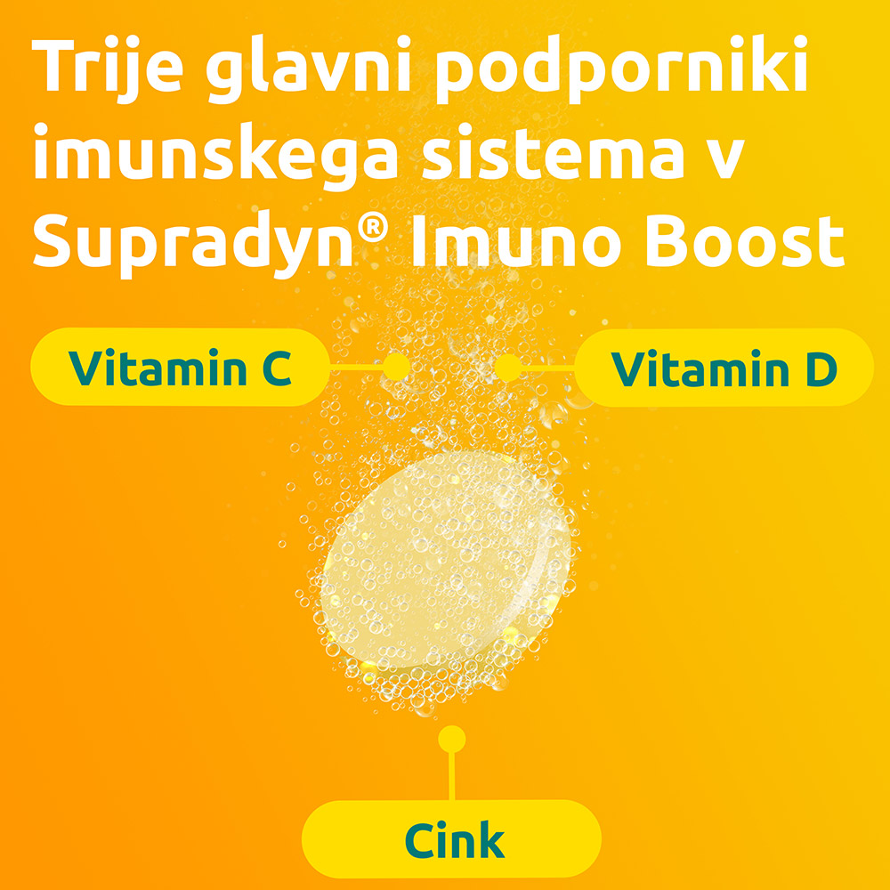 Supradyn Imuno Boost Vitamin C + Vitamin D + Cink, šumeče tablete (20 tablet)