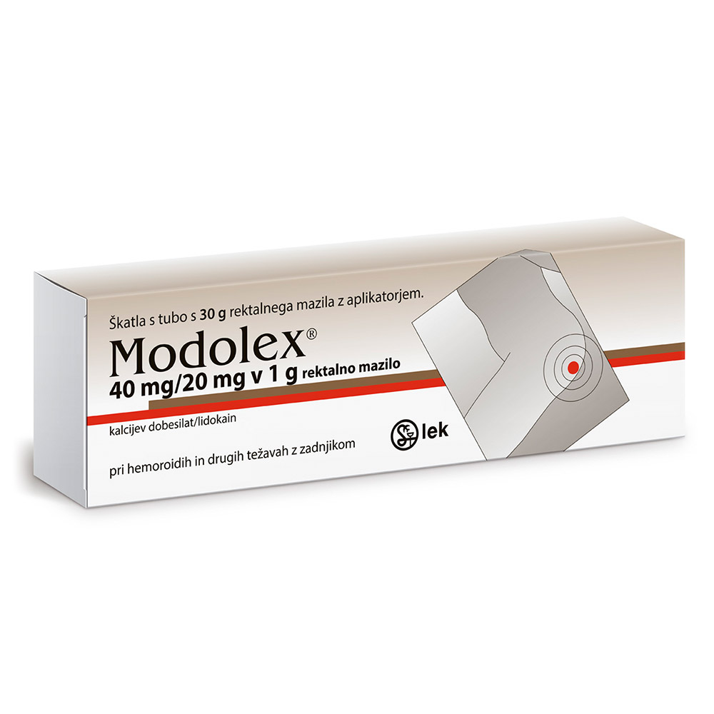 Modolex 40 mg/20 mg v 1 g, rektalno mazilo (30 g)