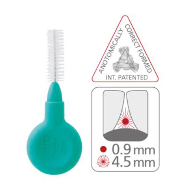 Paro 3Star grip, medzobna ščetka - zelena (4 ščetke + držalo + blister)