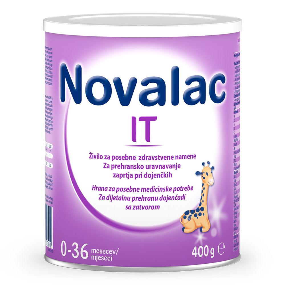 Novalac IT, začetno mleko za dojenčke z zaprtjem 0-36 mesecev (400 g)