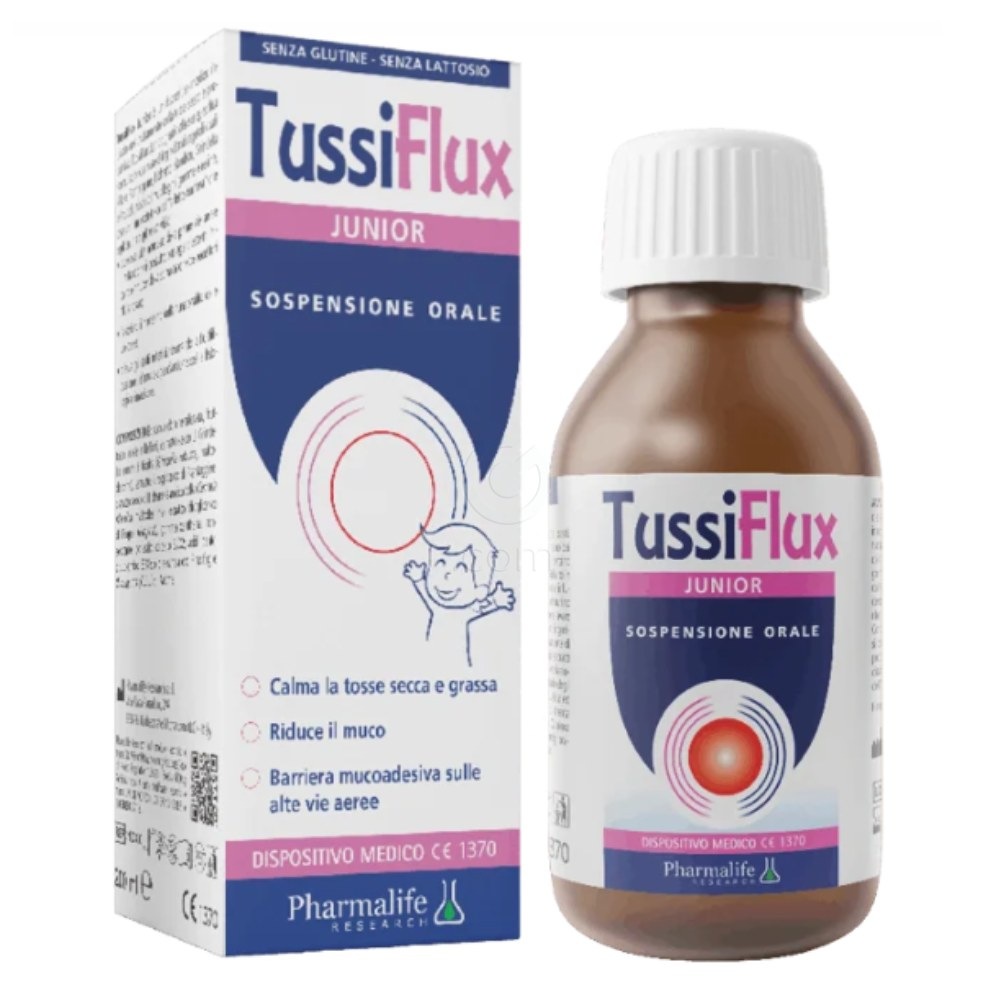 Tussiflux, peroralna suspenzija za pomoč pri kašlju za otroke (200 ml)