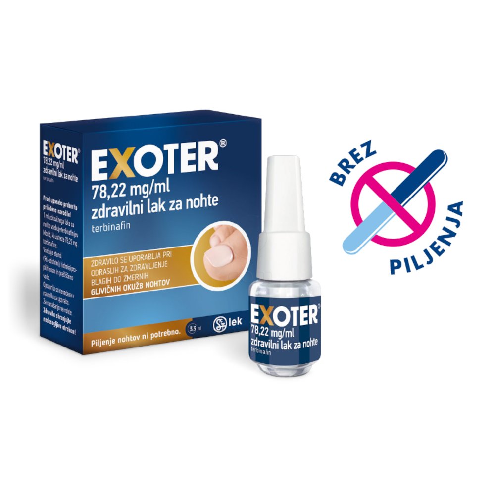 Exoter 78,22 mg/ml, zdravilni lak za nohte (3,3 ml)