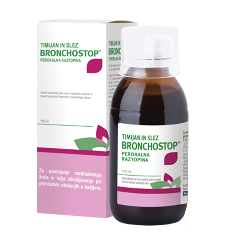 Timijan in slez Bronchostop, peroralna raztopina (150 ml)