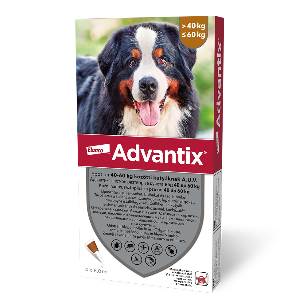Advantix 600, raztopina za pse od 40 do 60 kg (4 x 6,0 ml)