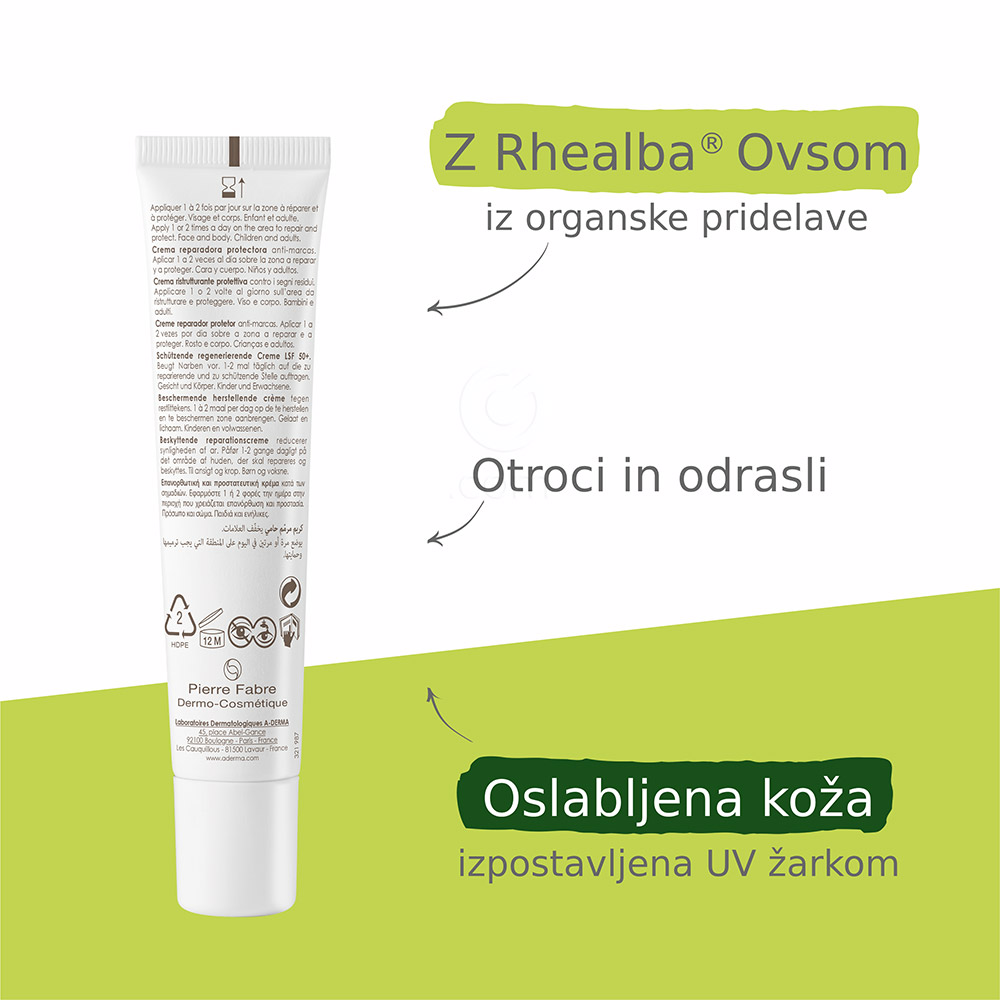 A-Derma Epitheliale A.H Ultra, zaščitna obnavljajoča krema - ZF 50+ (40 ml)