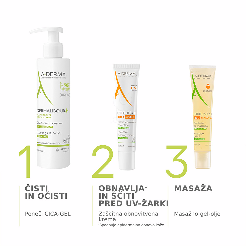 A-Derma Epitheliale A.H Ultra, zaščitna obnavljajoča krema - ZF 50+ (40 ml)