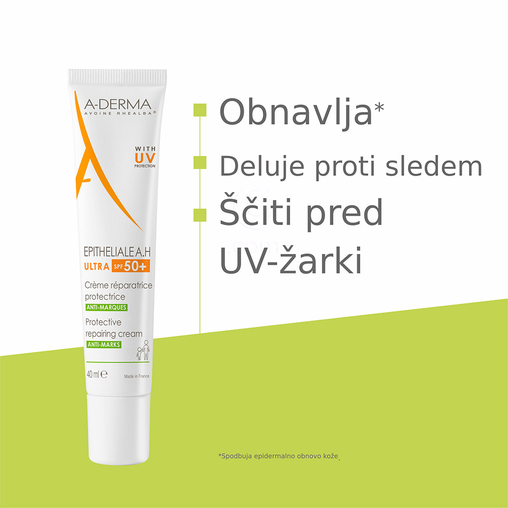 A-Derma Epitheliale A.H Ultra, zaščitna obnavljajoča krema - ZF 50+ (40 ml)