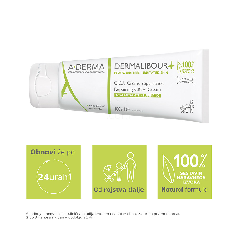 A-Derma Dermalibour+, obnavljajoča CICA-krema (100 ml)