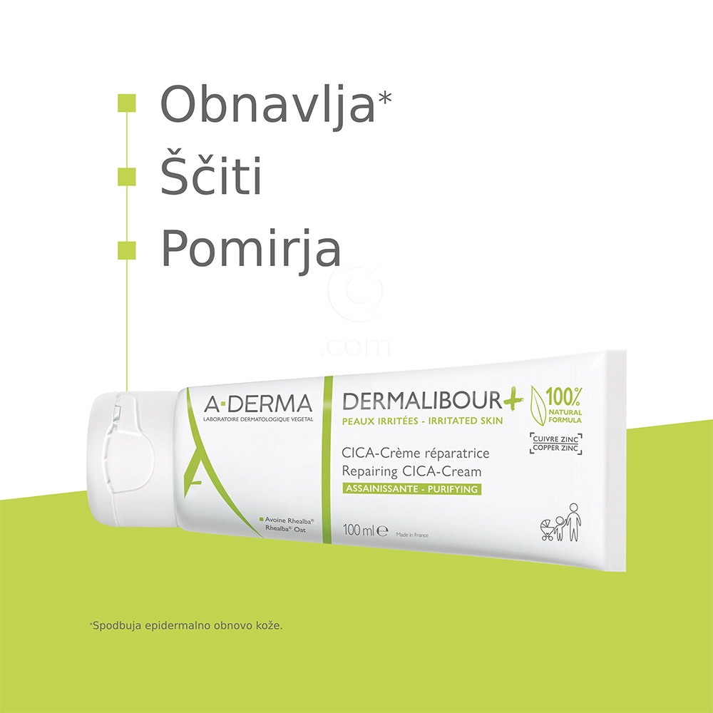 A-Derma Dermalibour+, obnavljajoča CICA-krema (100 ml)