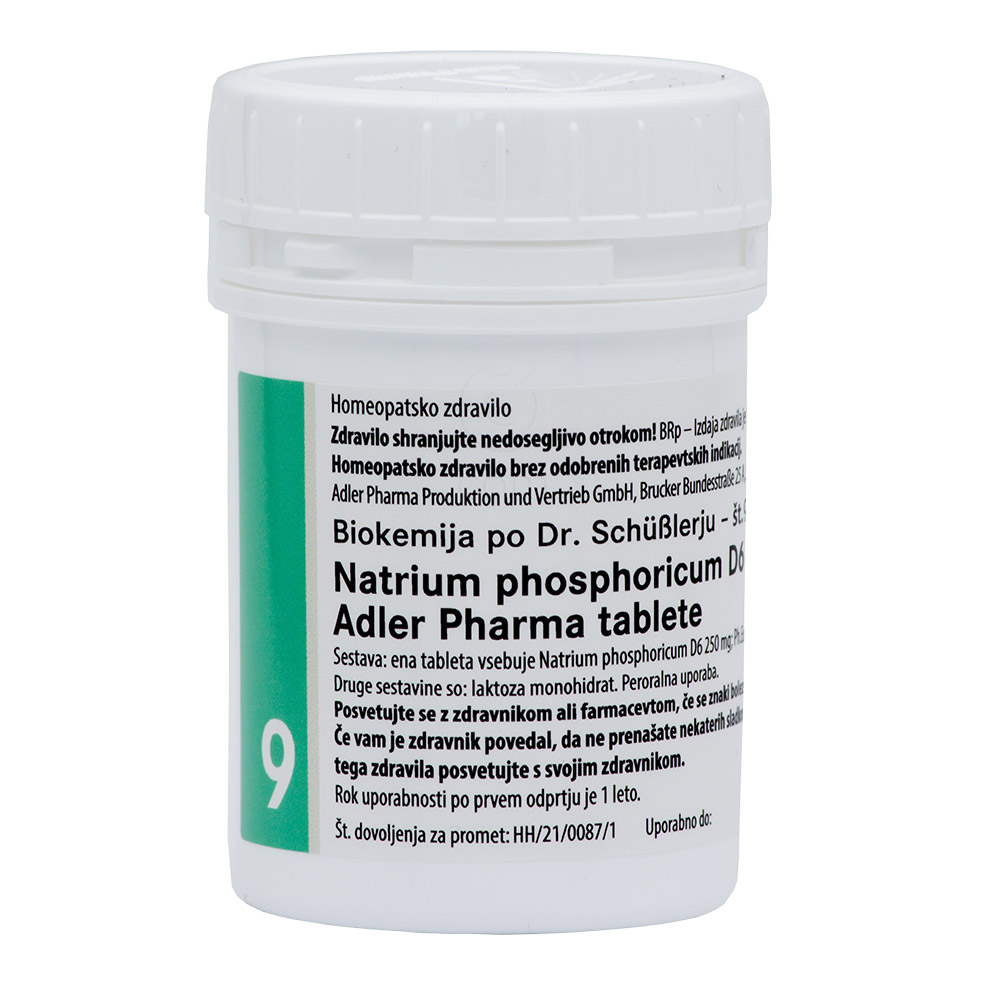 Schüsslerjeva sol št. 9 Natrium phosphoricum D6, tablete (400 tablet)