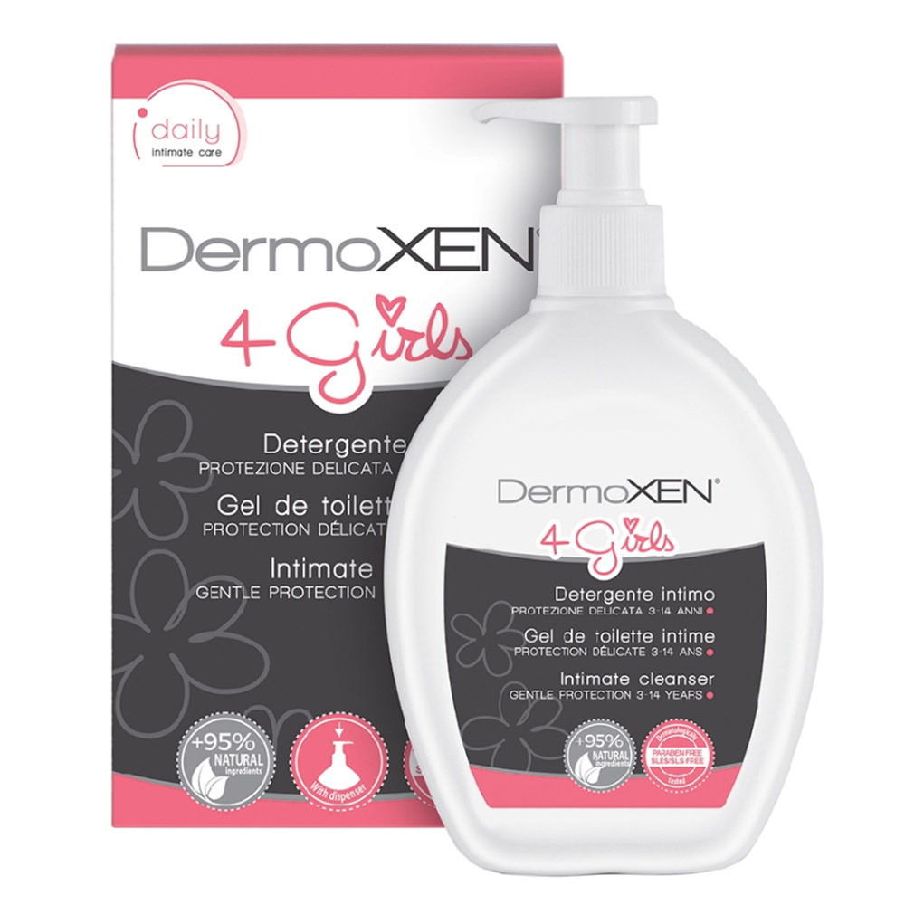 DermoXEN 4 Girls, gel za intimno nego deklic po 3. letu starosti (200 ml)