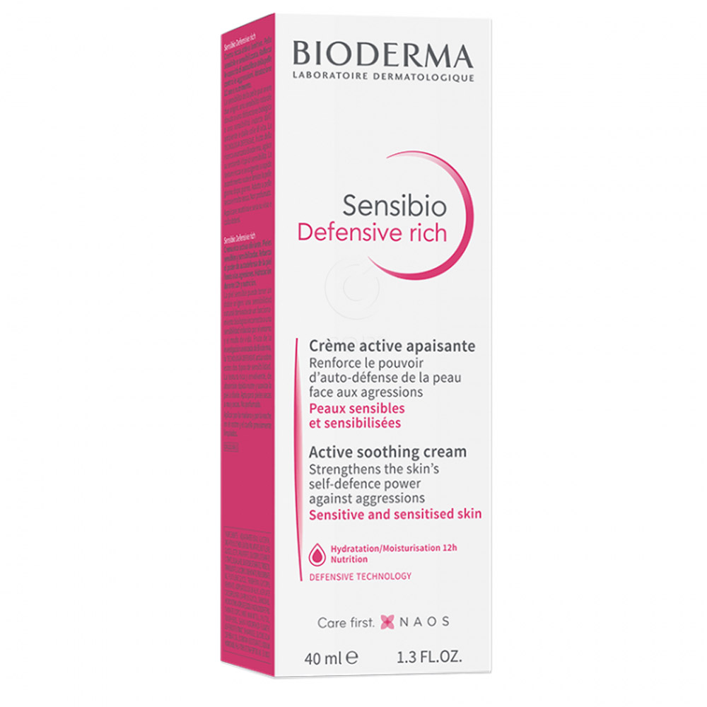Bioderma Sensibio Defensive Rich, bogata pomirjujoča krema za občutljivo kožo (40 ml)