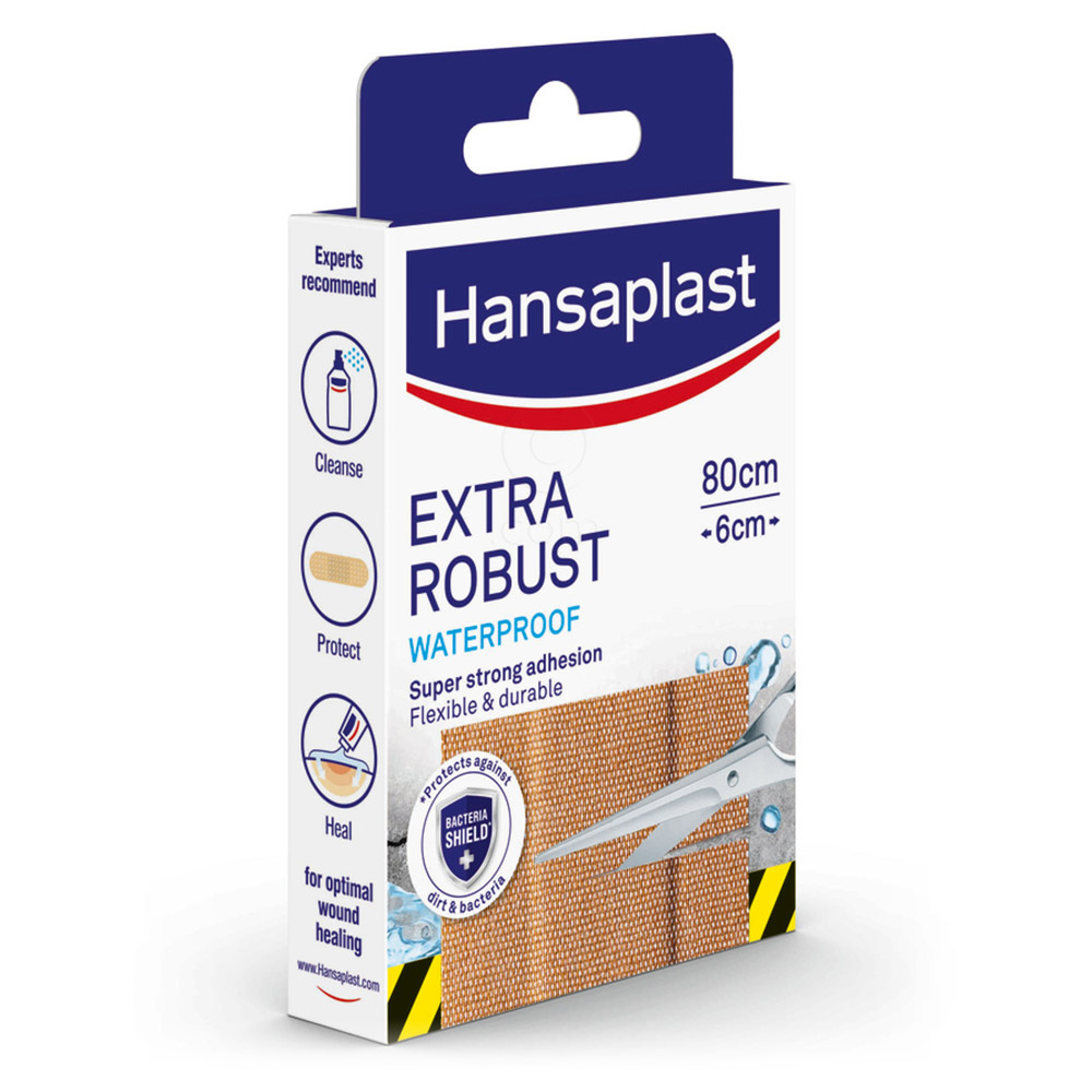 Hansaplast Extra Robust, vodoodporni obliž - 6 x 80 cm (1 m)
