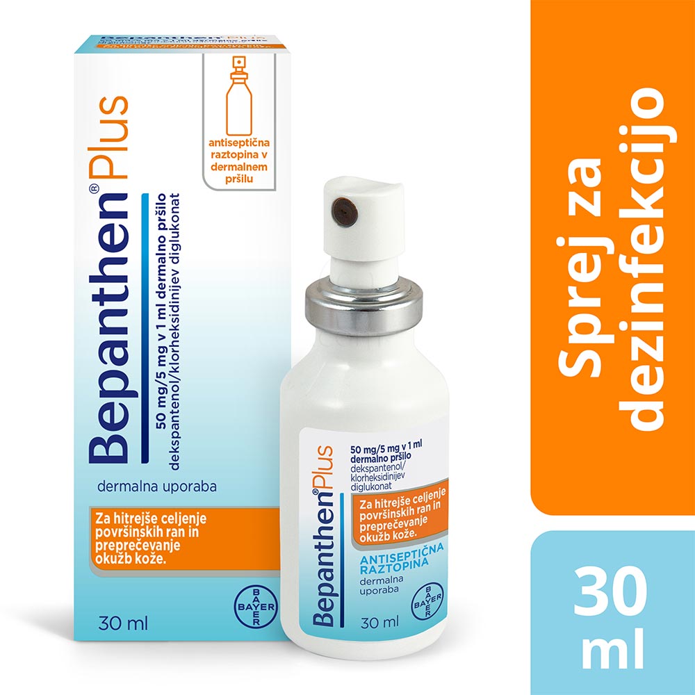 Bepanthen plus 50 mg/5 mg v 1 ml, dermalno pršilo (30 ml)