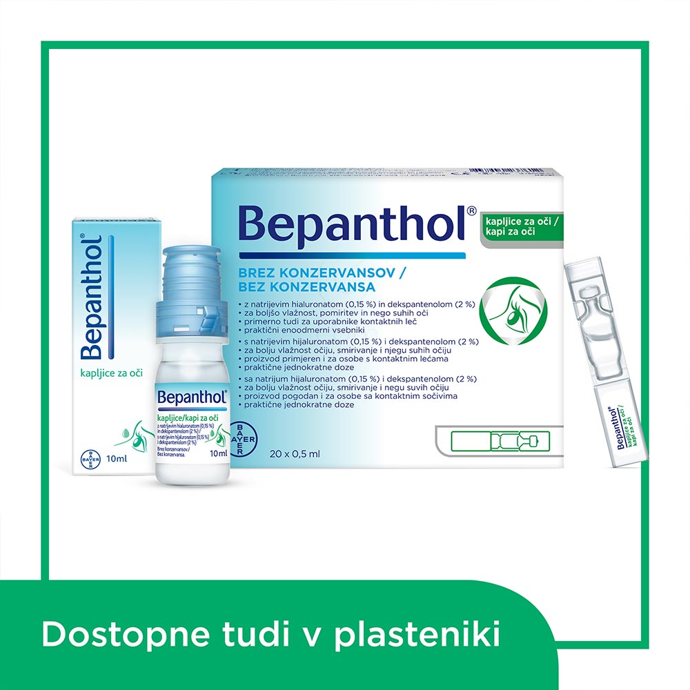Bepanthol, kapljice za oči (20 x 0,5 ml)