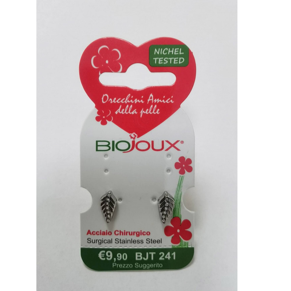 Biojoux, uhani iz kirurškega jekla - stil perja - BJT241(2 uhana)