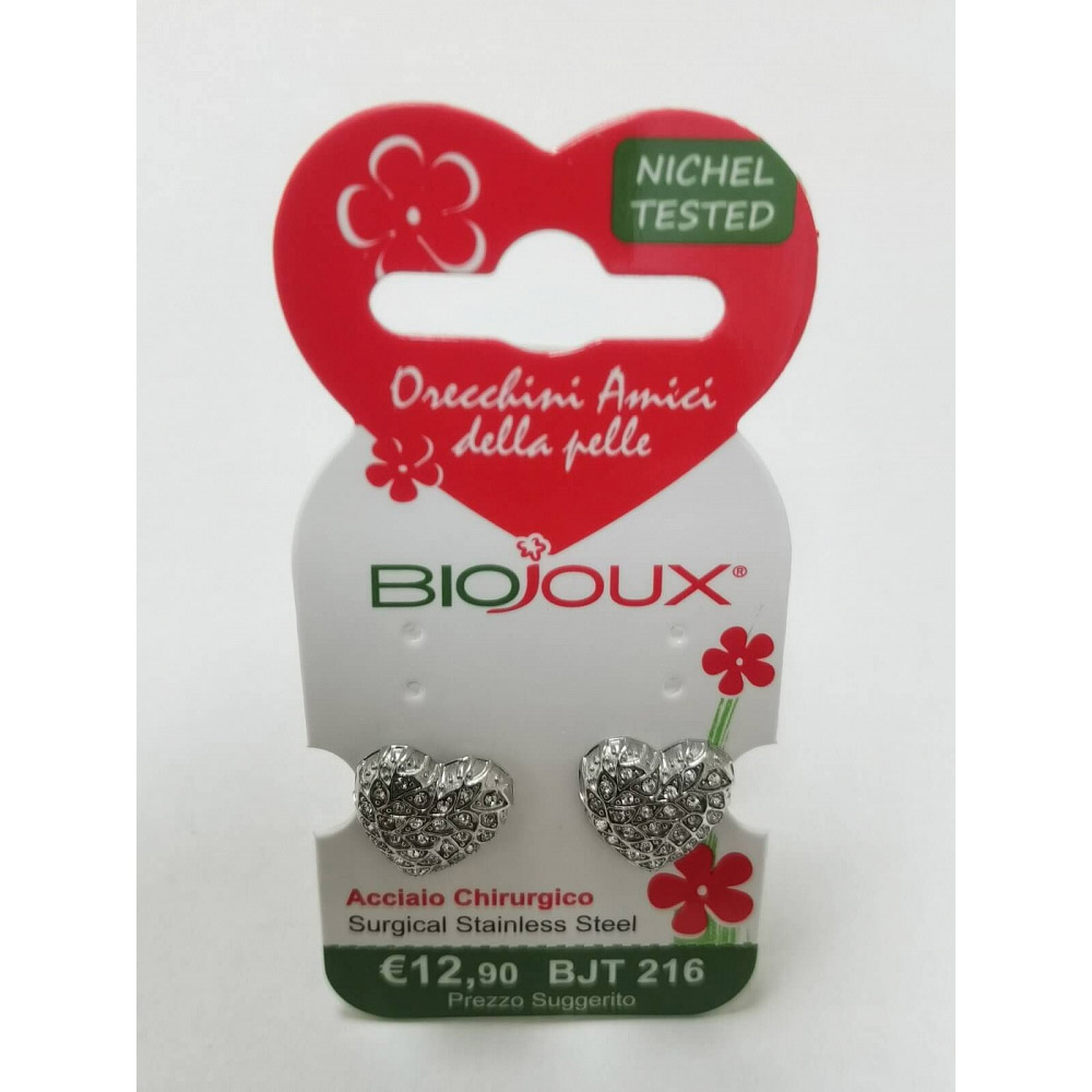 Biojoux, uhani iz kirurškega jekla - ljubi me kristali (11 mm) - BJT216 (2 uhana)
