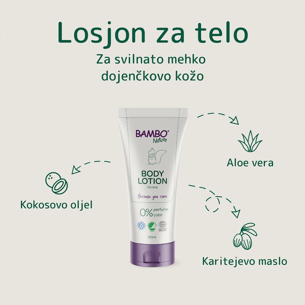 Bambo Nature, otroški losjon za telo (100 ml)