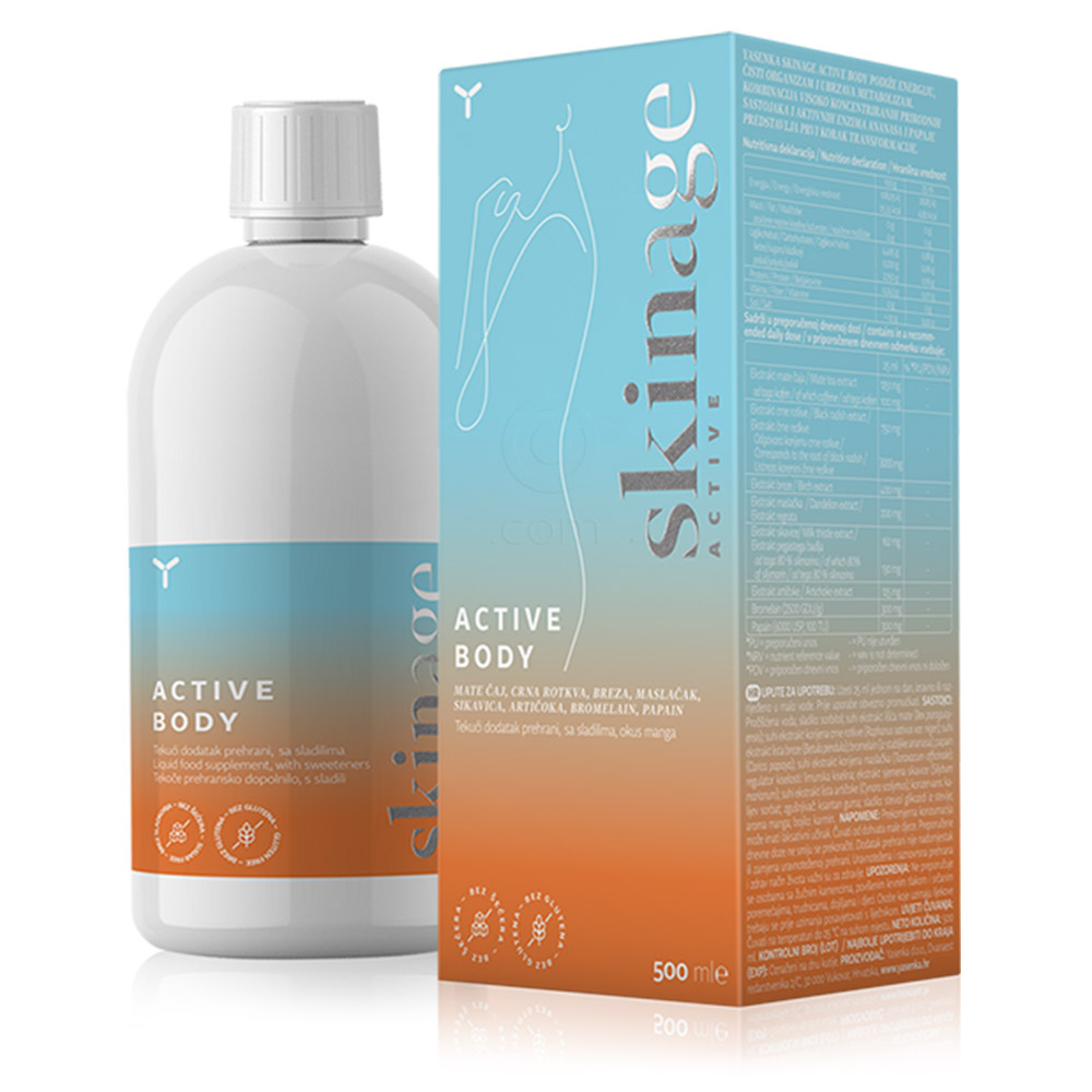 Yasenka Skinage Active Body, tekoče prehransko dopolnilo (500 ml)