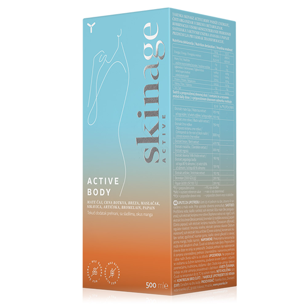 Yasenka Skinage Active Body, tekoče prehransko dopolnilo (500 ml)