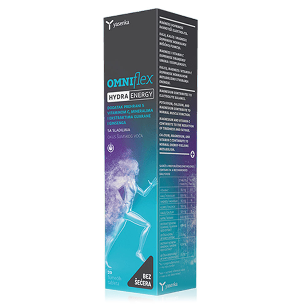 Yasenka OmniFlex Hydra Energy, šumeče tablete (20 tablet)