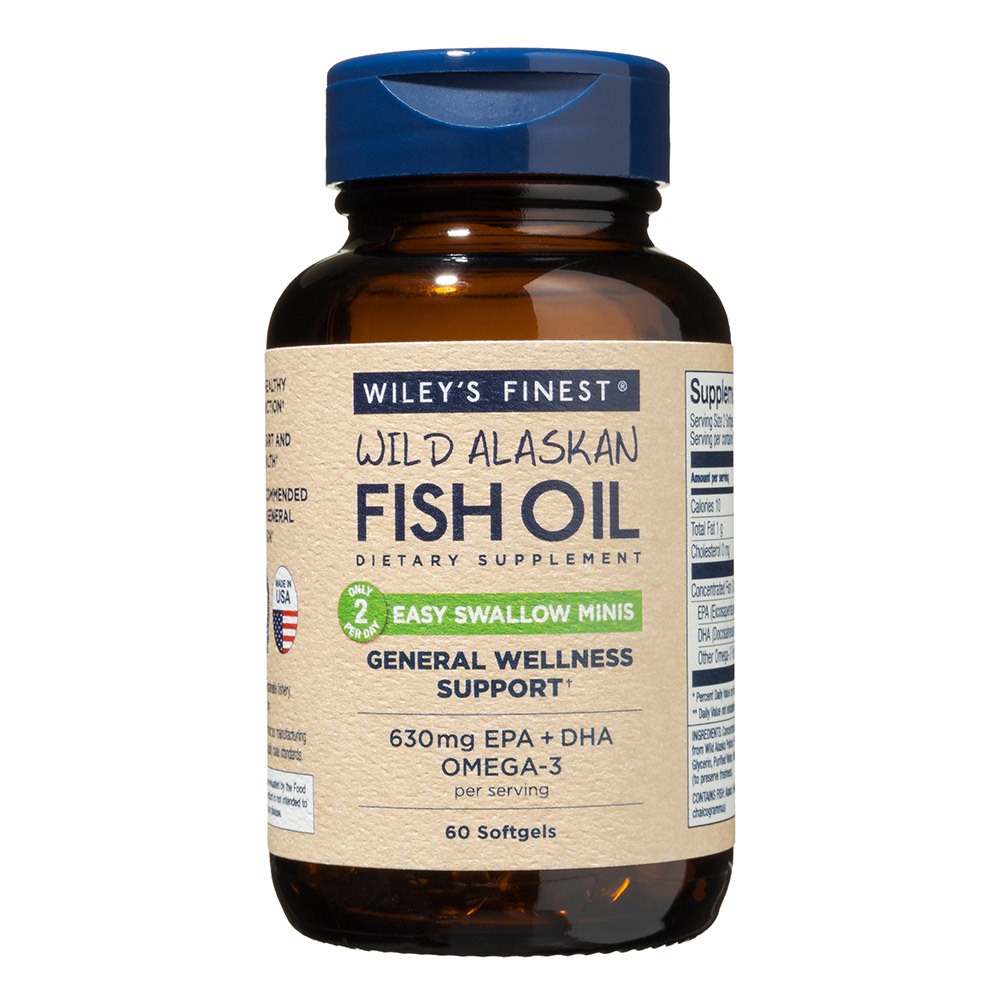 Wiley's Finest Easy Swallow Minis Wild Alaskan Fish Oil, kapsule (60 kapsul)